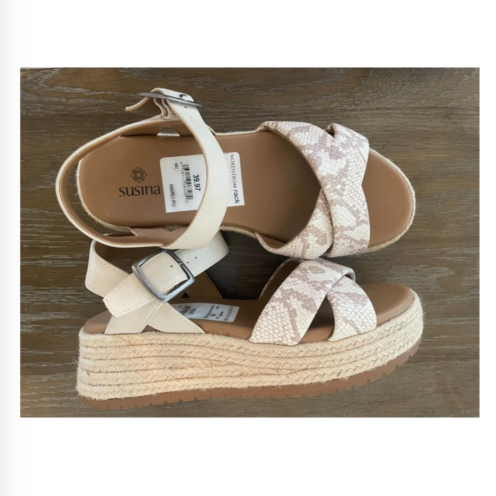 Susina Marli Beige Washed Snake Wedges